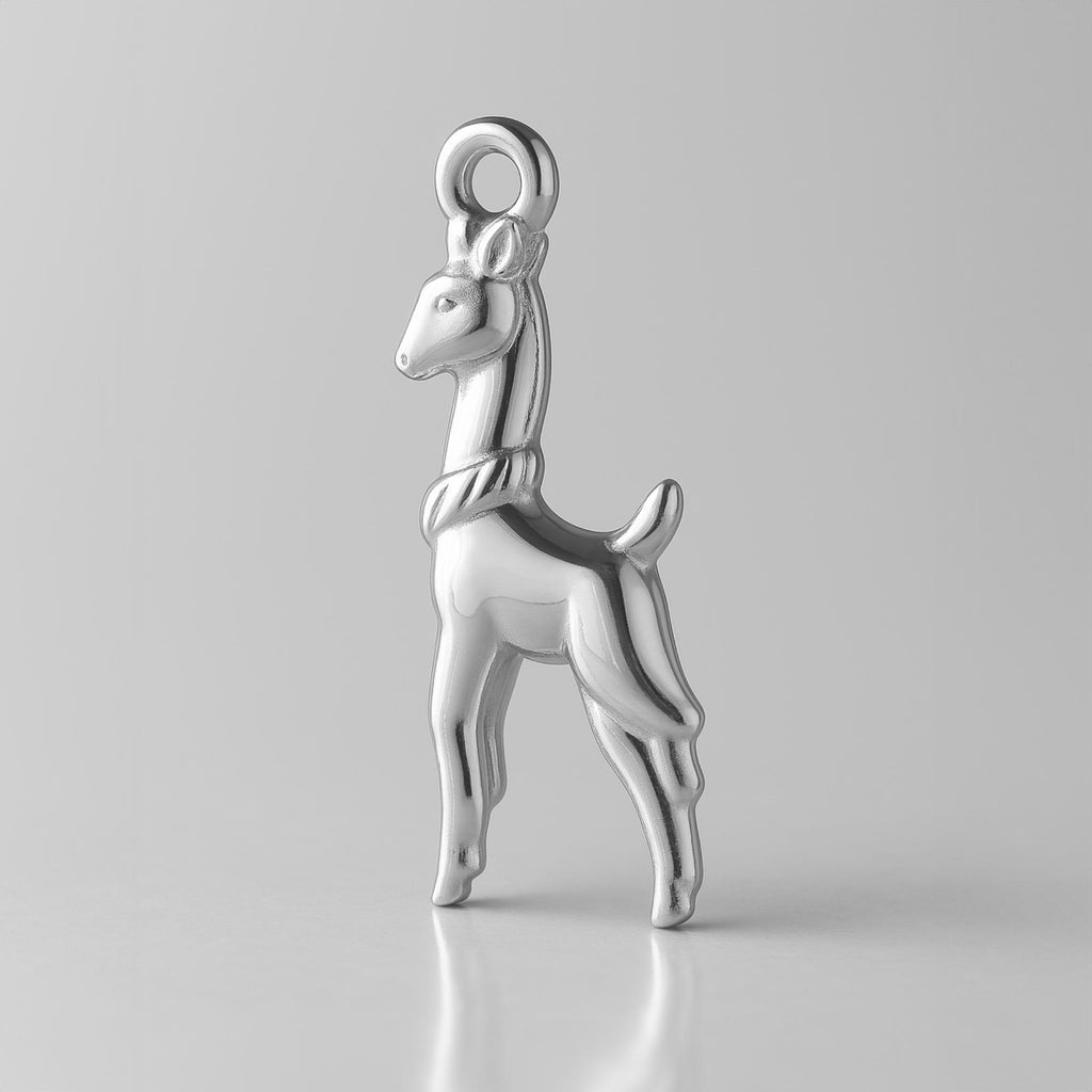 940 Argentium Silver - Silky Llama Charm