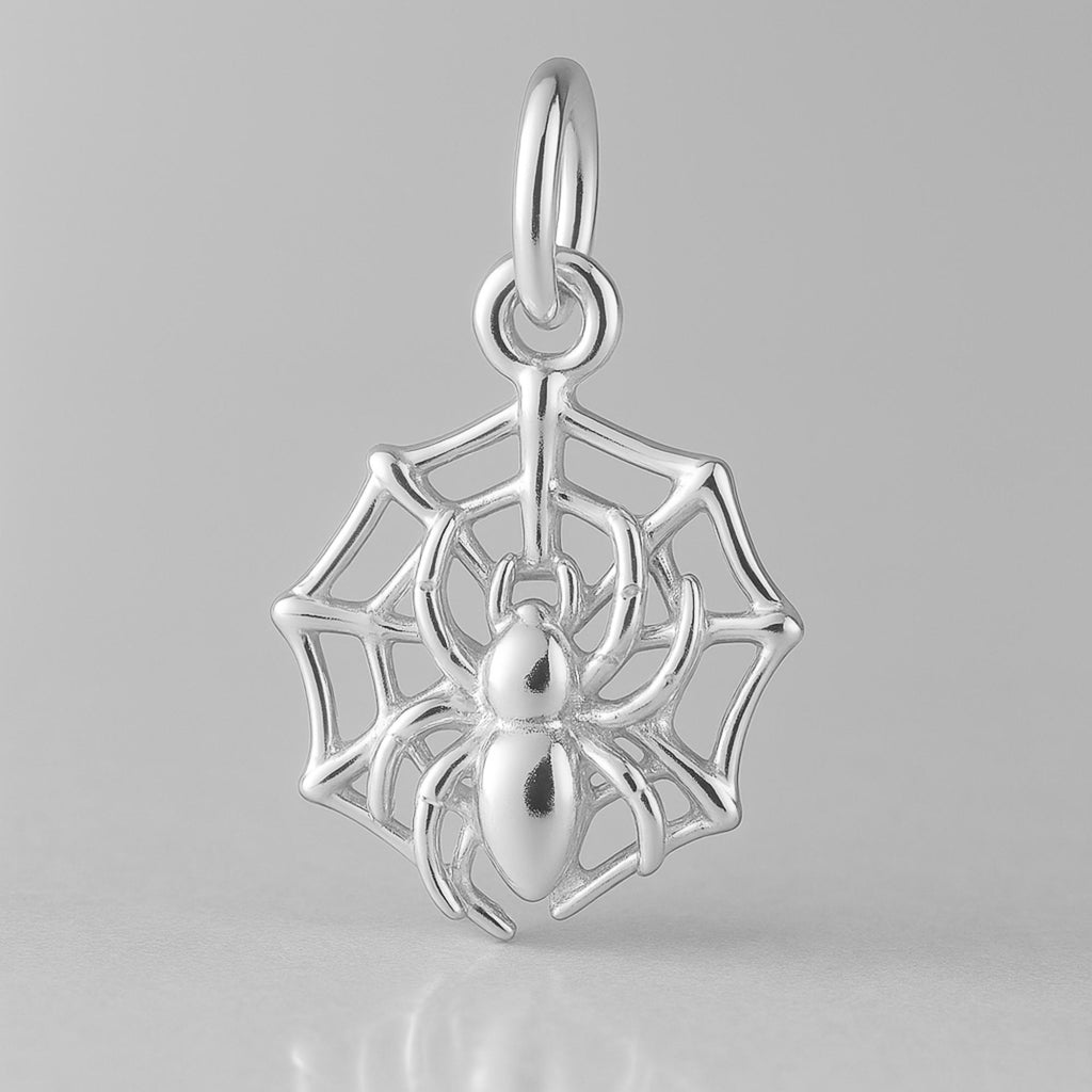 940 Argentium Silver - Spider Web Charm