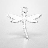 999 Pure Silver - Dragonfly Silhouette Charm