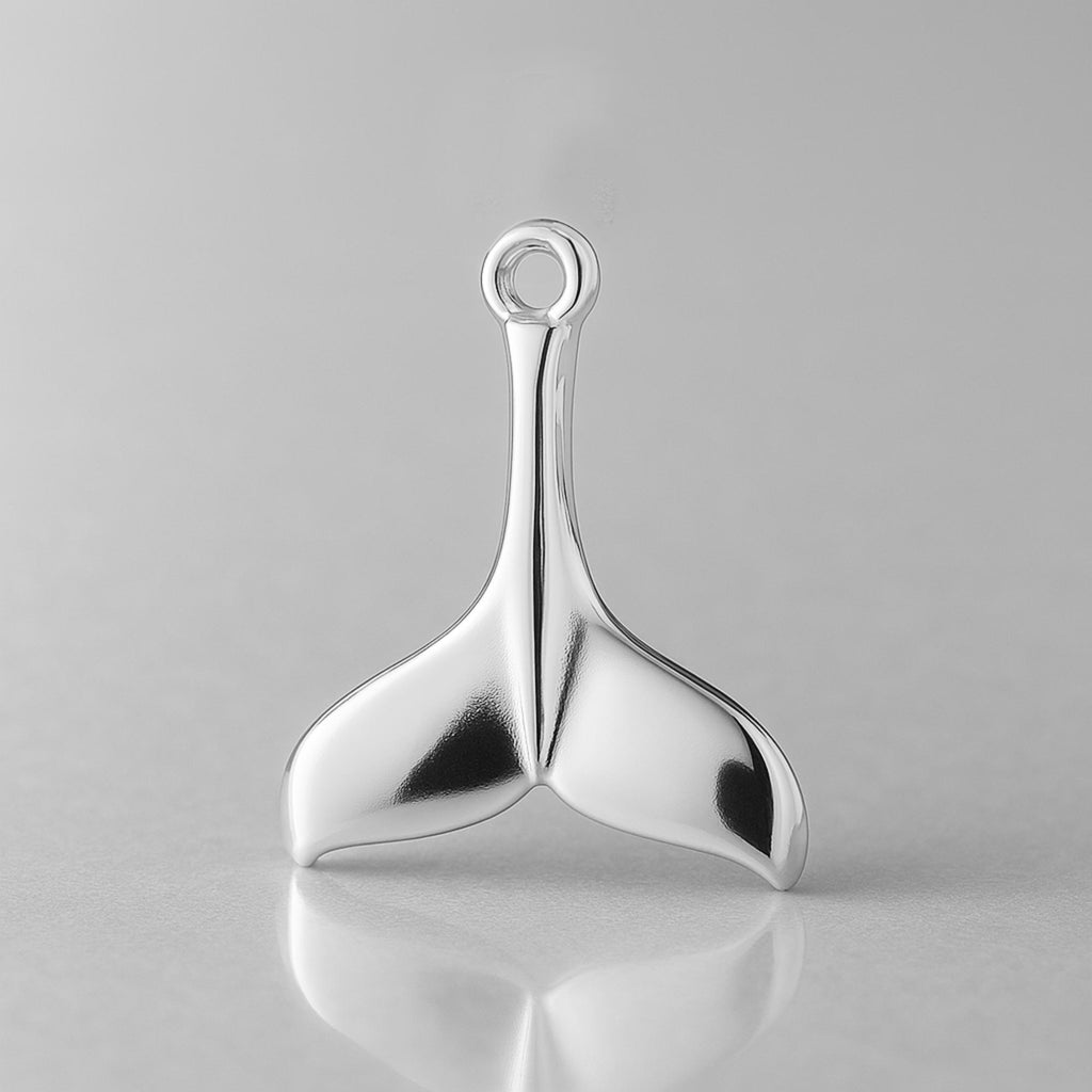 940 Argentium Silver - Whale Tail Charm