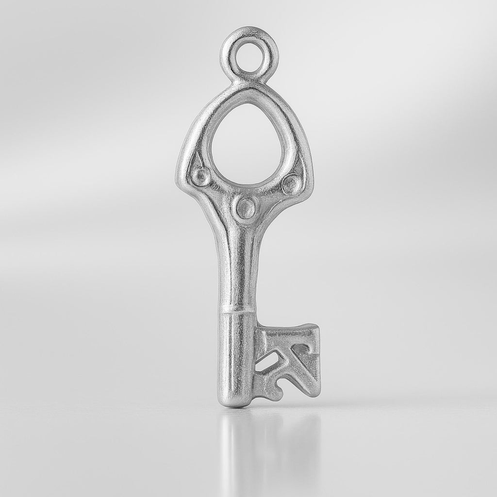 925 Sterling Silver - Openwork 21 House Key Charm