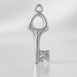 925 Sterling Silver - Openwork 21 House Key Charm
