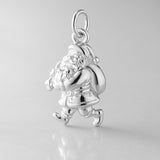 925 Sterling Silver - Walking Santa Claus Charm