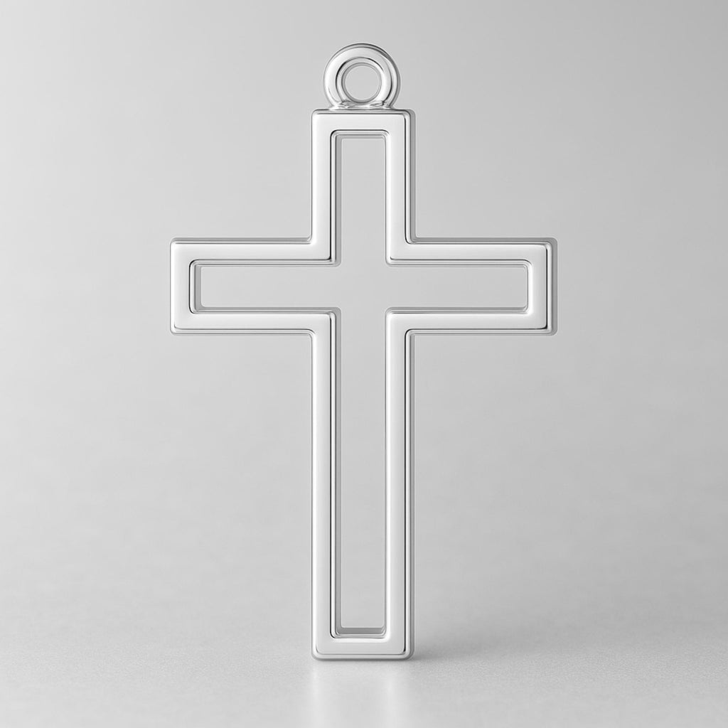 940 Argentium Silver - Open Frame Crucifix Charm