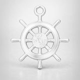 925 Sterling Silver - Nautical Wheel Compass Charm