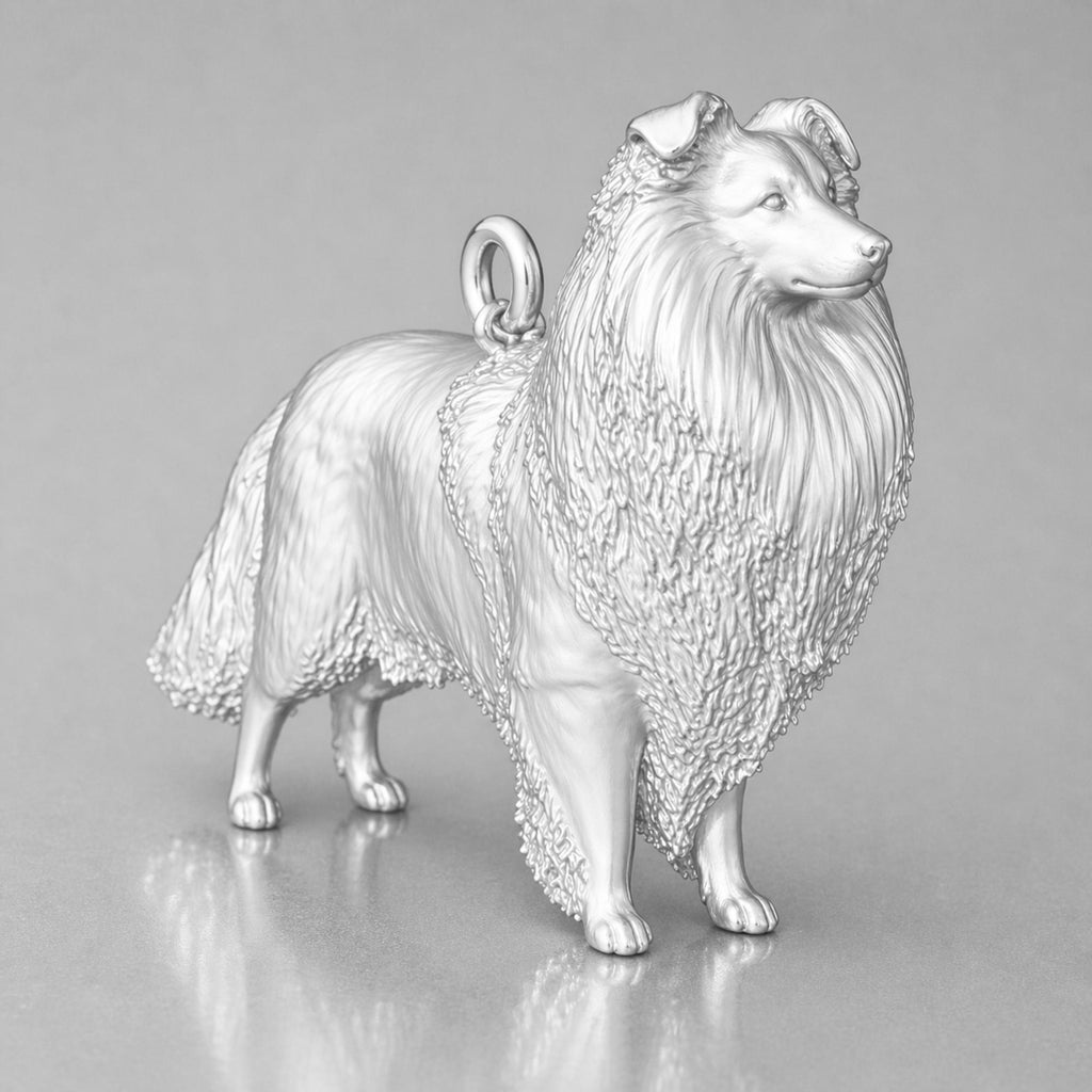 940 Argentium Silver - Shetland Sheepdog Charm