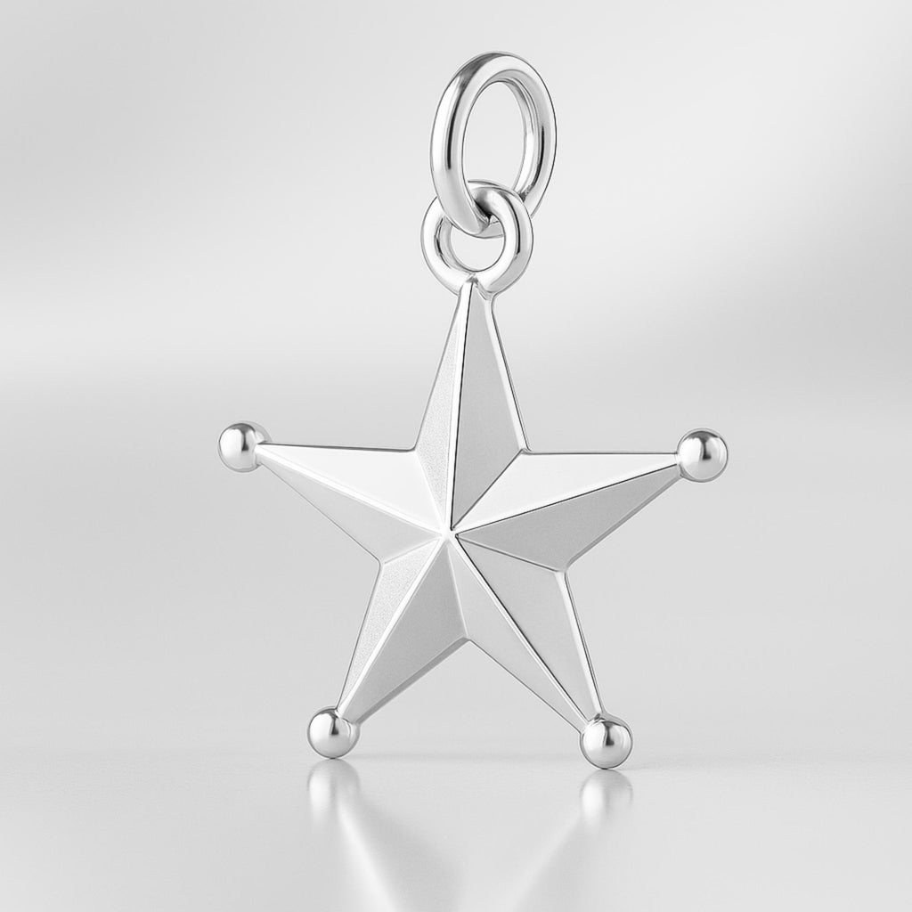 925 Sterling Silver - Classic Western Star Charm