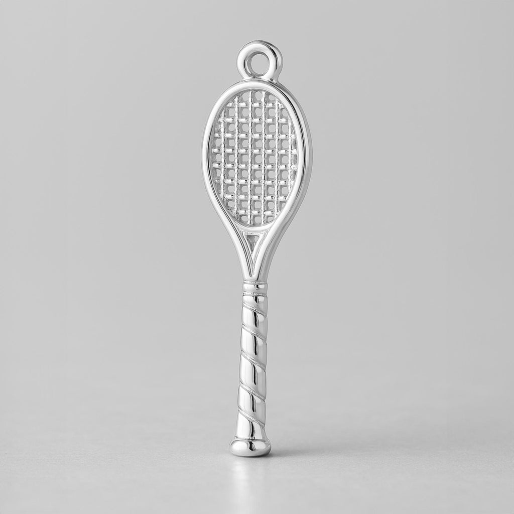 999 Pure Silver - Open Weave Tennis Racket Charm