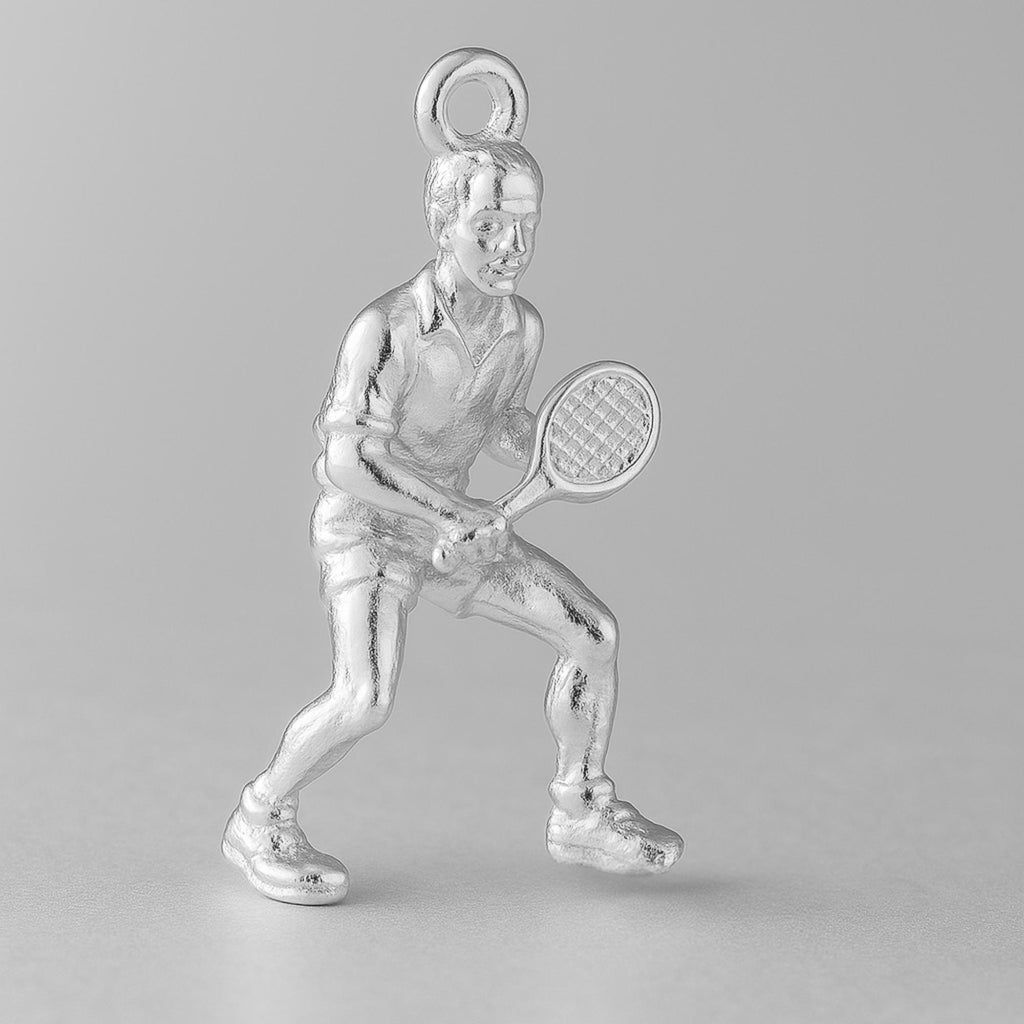 925 Sterling Silver - Tennis Player Charm