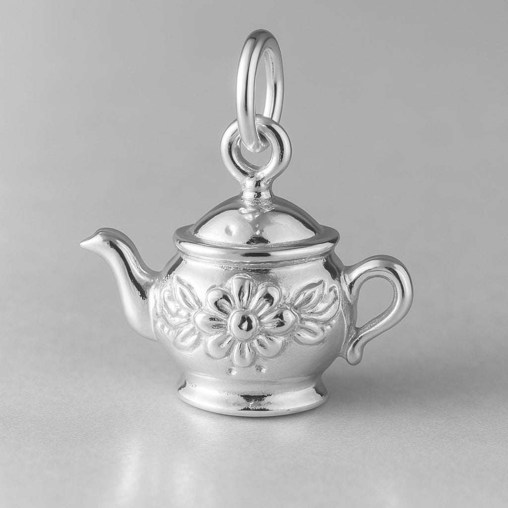 925 Sterling Silver - Ornate Teapot Charm