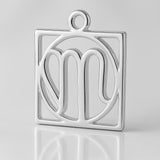 925 Sterling Silver - Virgo Zodiac Square Charm