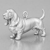 925 Sterling Silver - Basset Hound Dog Charm