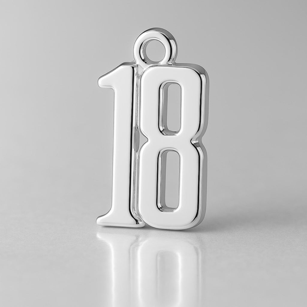 925 Sterling Silver - 18 Monogram Charm