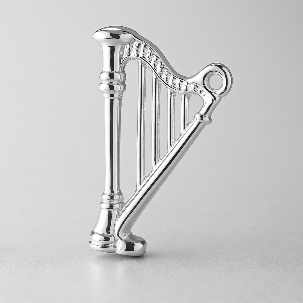 940 Argentium Silver - Traditional Irish Harp Charm