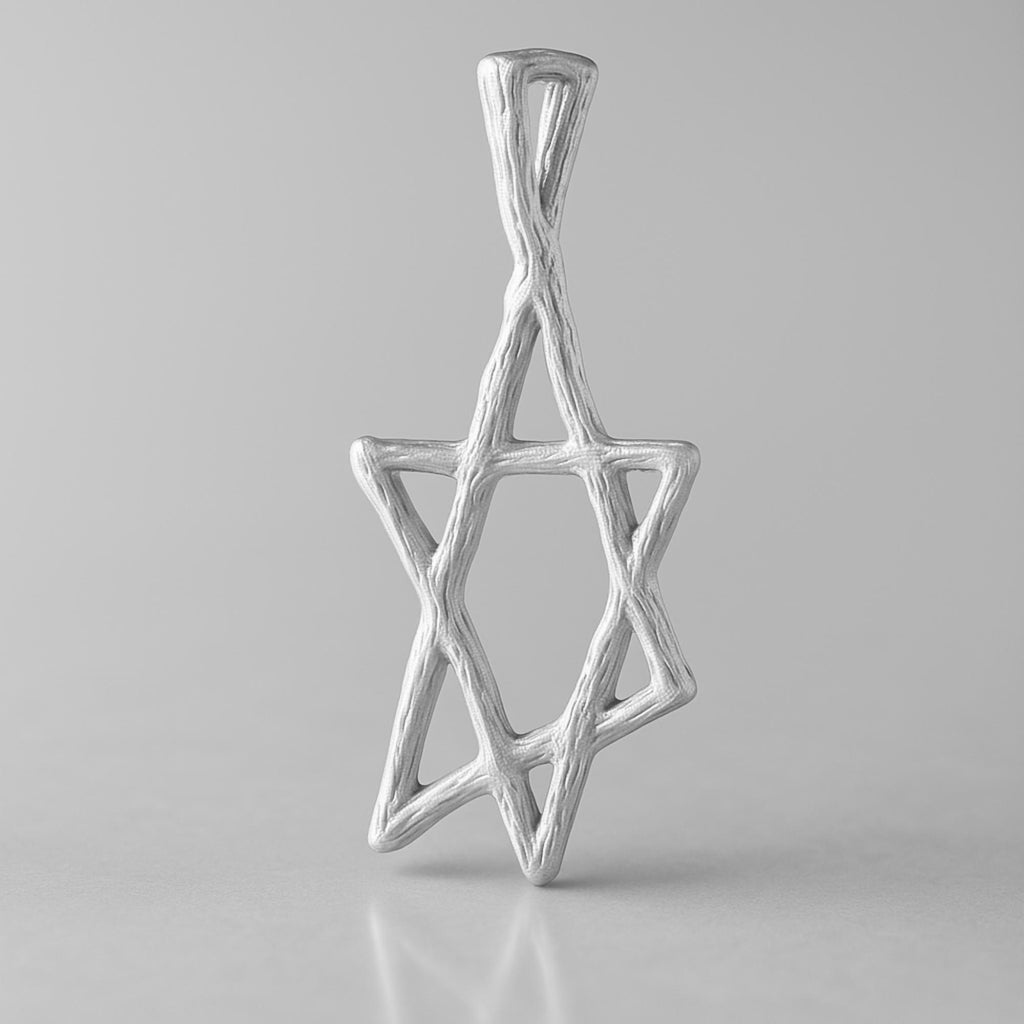 925 Sterling Silver - Raw Star of David Charm