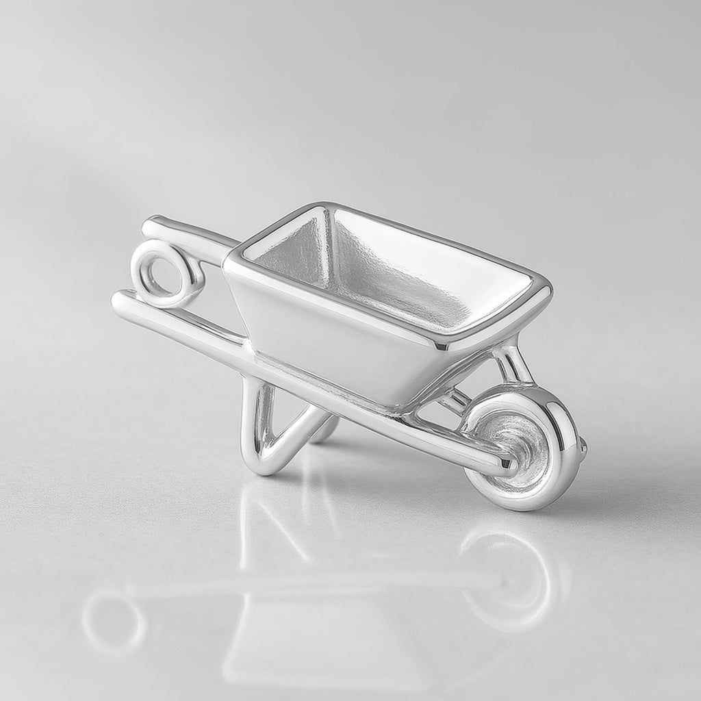 940 Argentium Silver - Harvest Wheelbarrow Charm