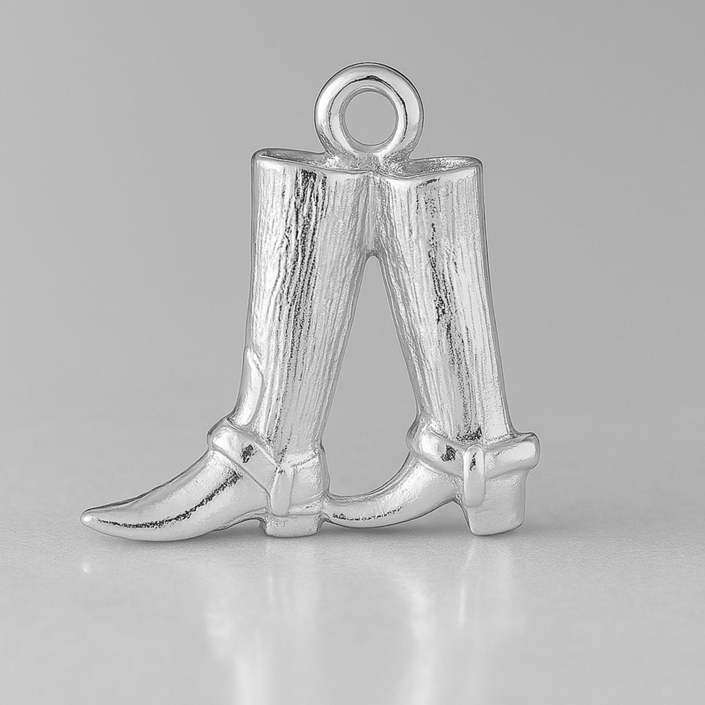940 Argentium Silver - Classic Cowboy Boots Charm