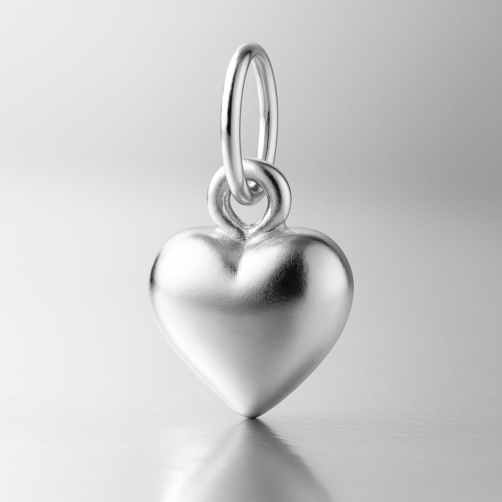 999 Pure Silver - Classic Puffy Heart Charm