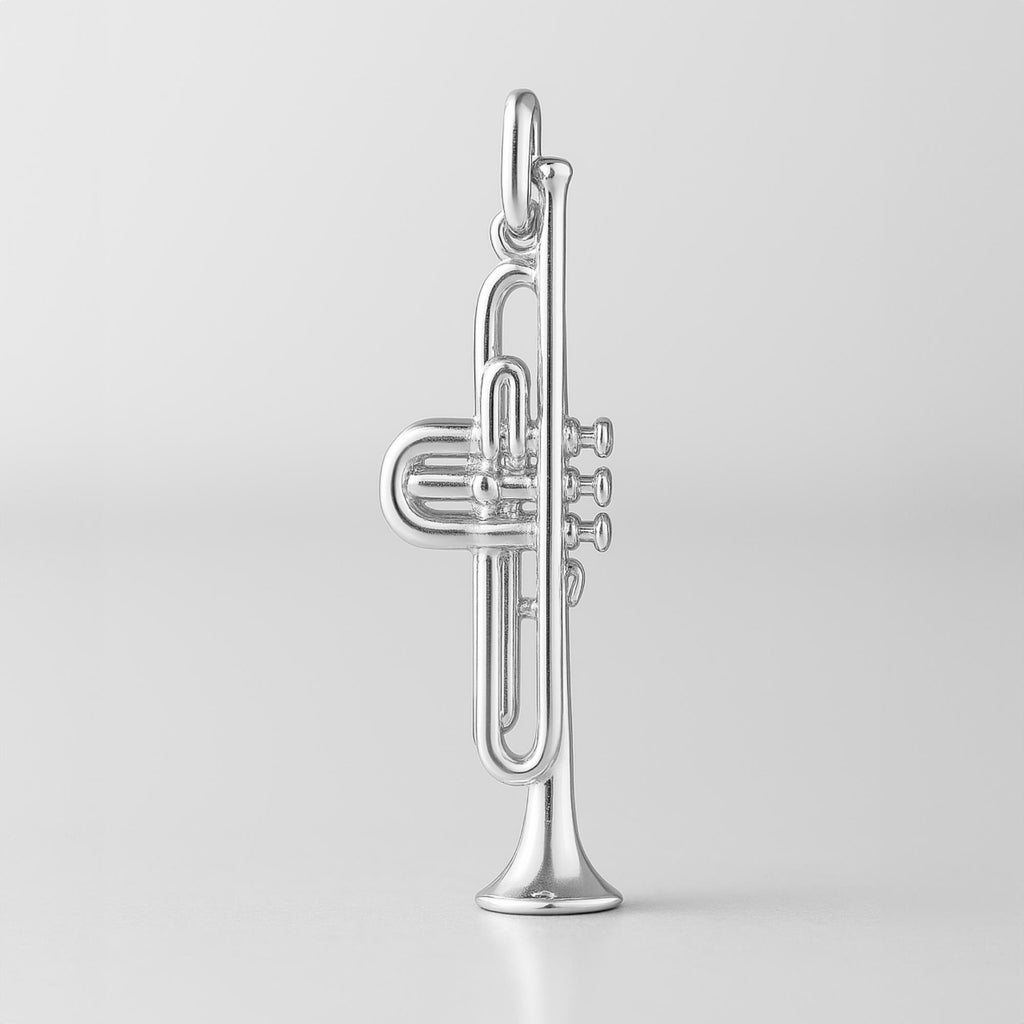 925 Sterling Silver - Tube Trumpet Charm