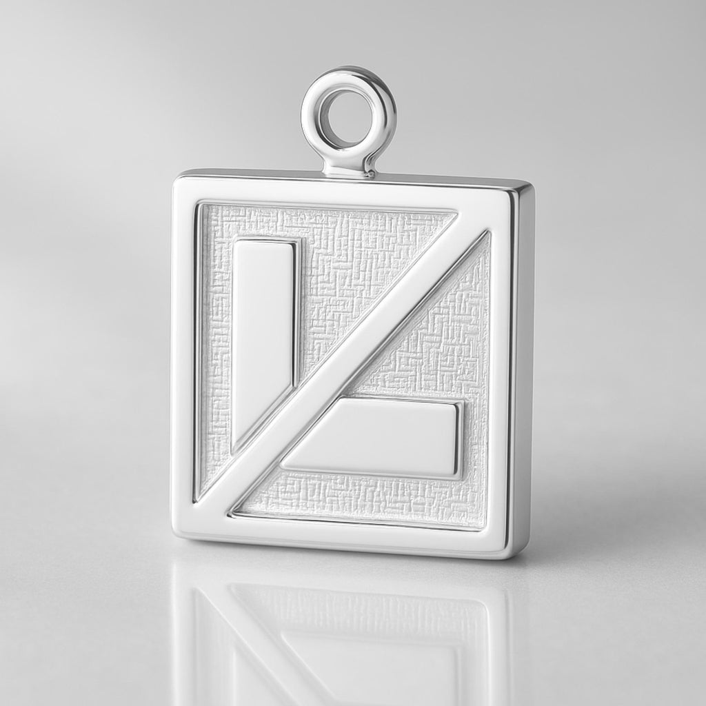 925 Sterling Silver - Lost L Plate Charm