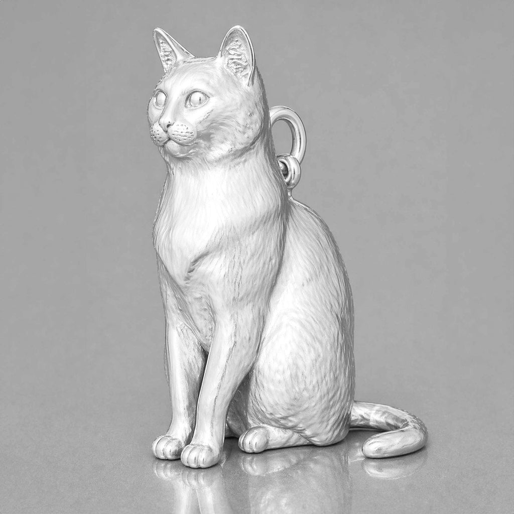 999 Pure Silver - Snowshoe Cat Charm