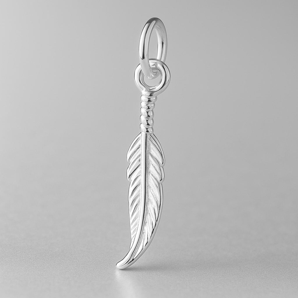 940 Argentium Silver - Delicate Feather Charm