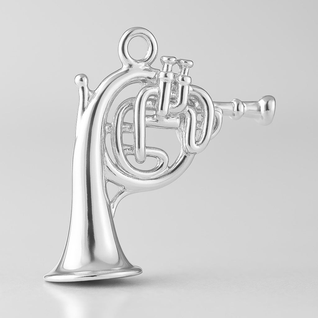 940 Argentium Silver - Single French Horn Charm