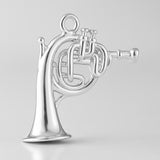940 Argentium Silver - Single French Horn Charm