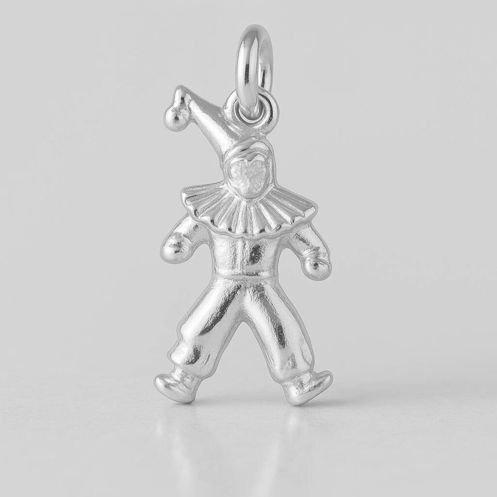 999 Pure Silver - Ruffled Collar Clown Charm