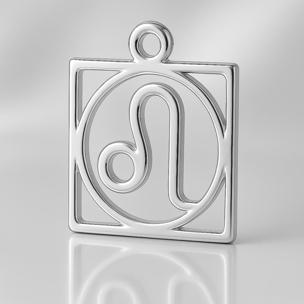 999 Pure Silver - Leo Zodiac Square Charm