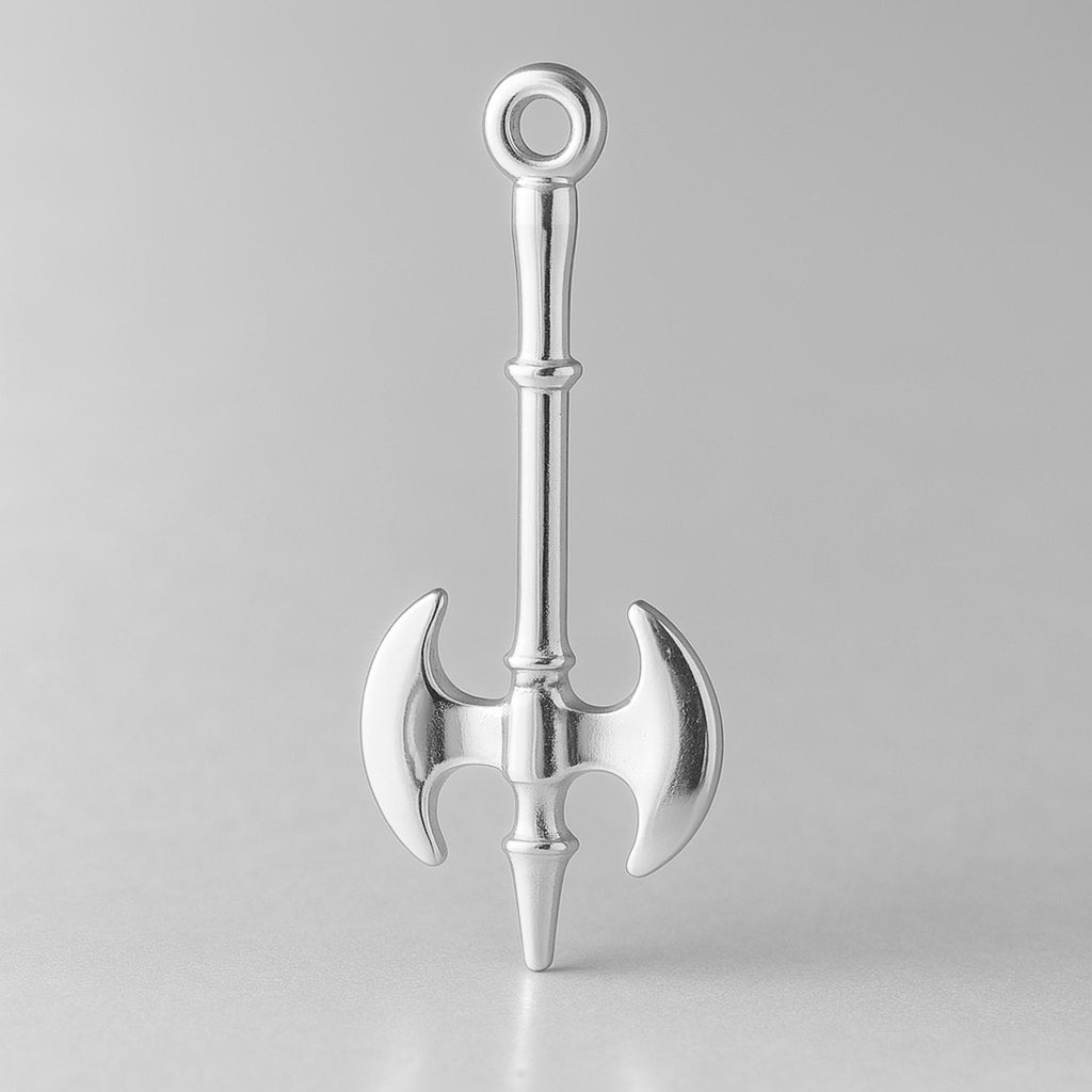 940 Argentium Silver - Medieval Battle Axe Charm