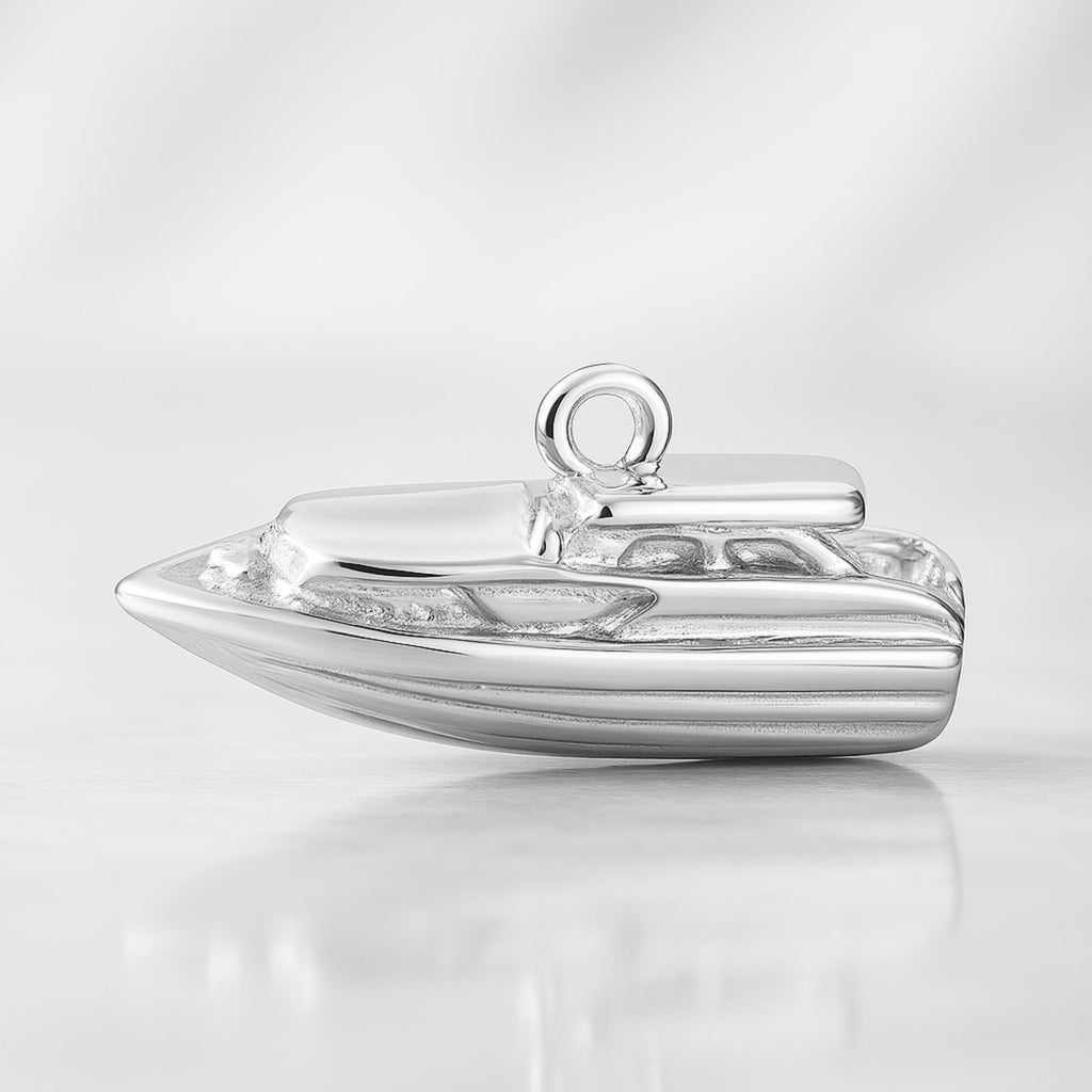 925 Sterling Silver - Powerboat Charm