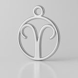940 Argentium Silver - Aries Zodiac Round Charm