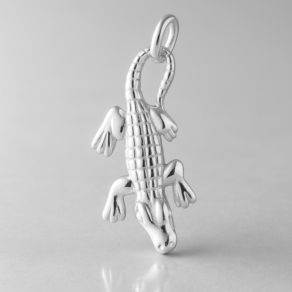 925 Sterling Silver - Swamp Alligator Charm