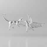 999 Pure Silver - Cat VS Eagle Charm