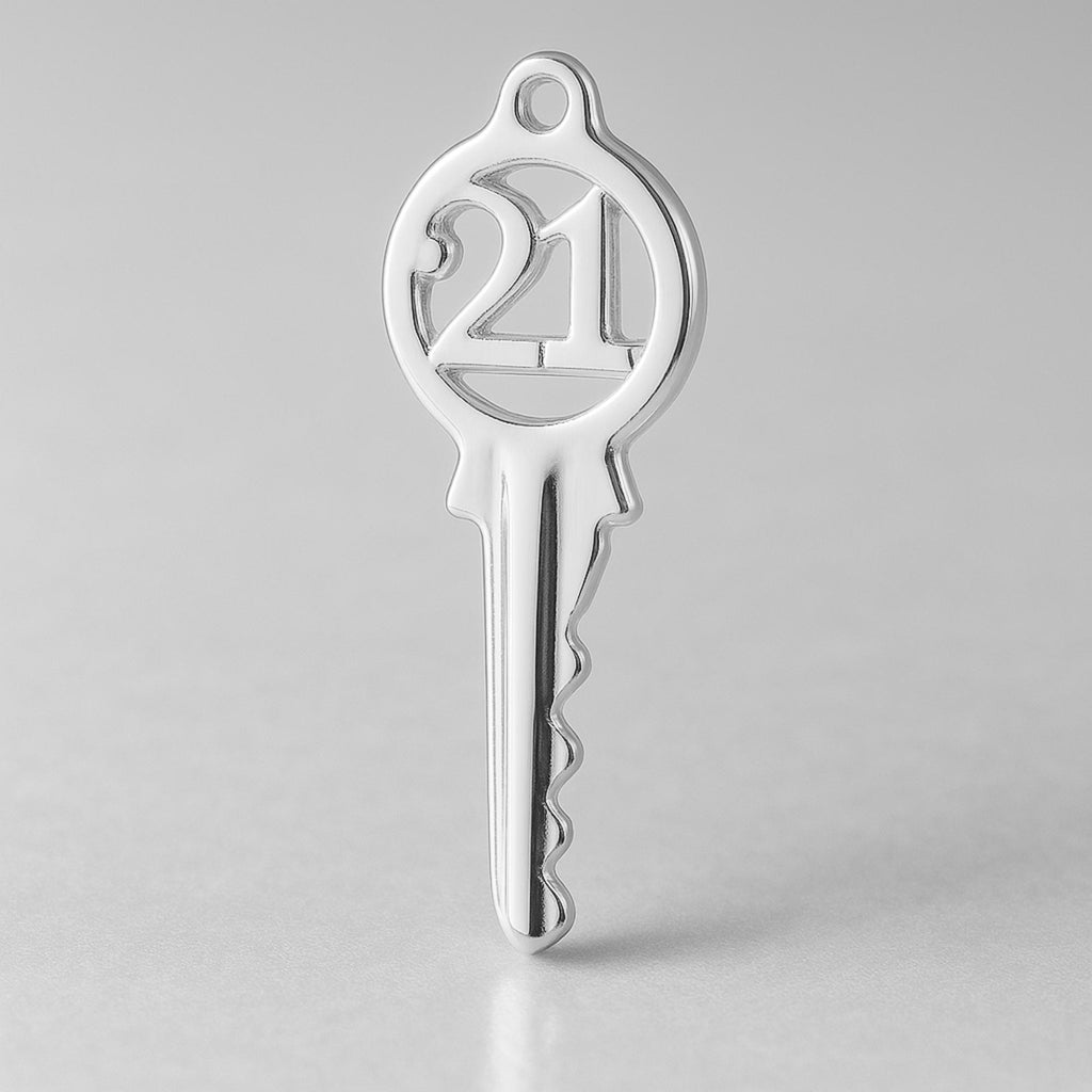 925 Sterling Silver - Classic 21 House Key Charm