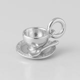 925 Sterling Silver - Coffee Cup & Saucer Charm