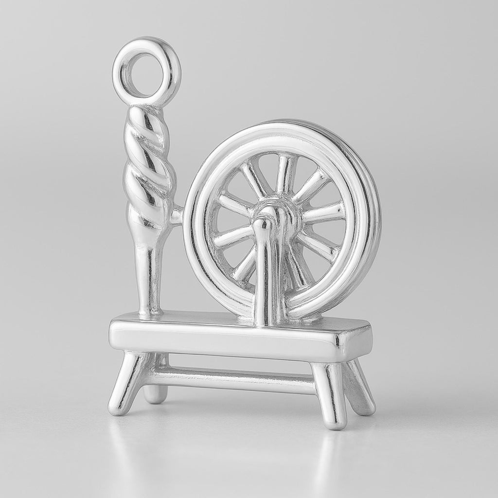 999 Pure Silver - Spinning Wheel Charm