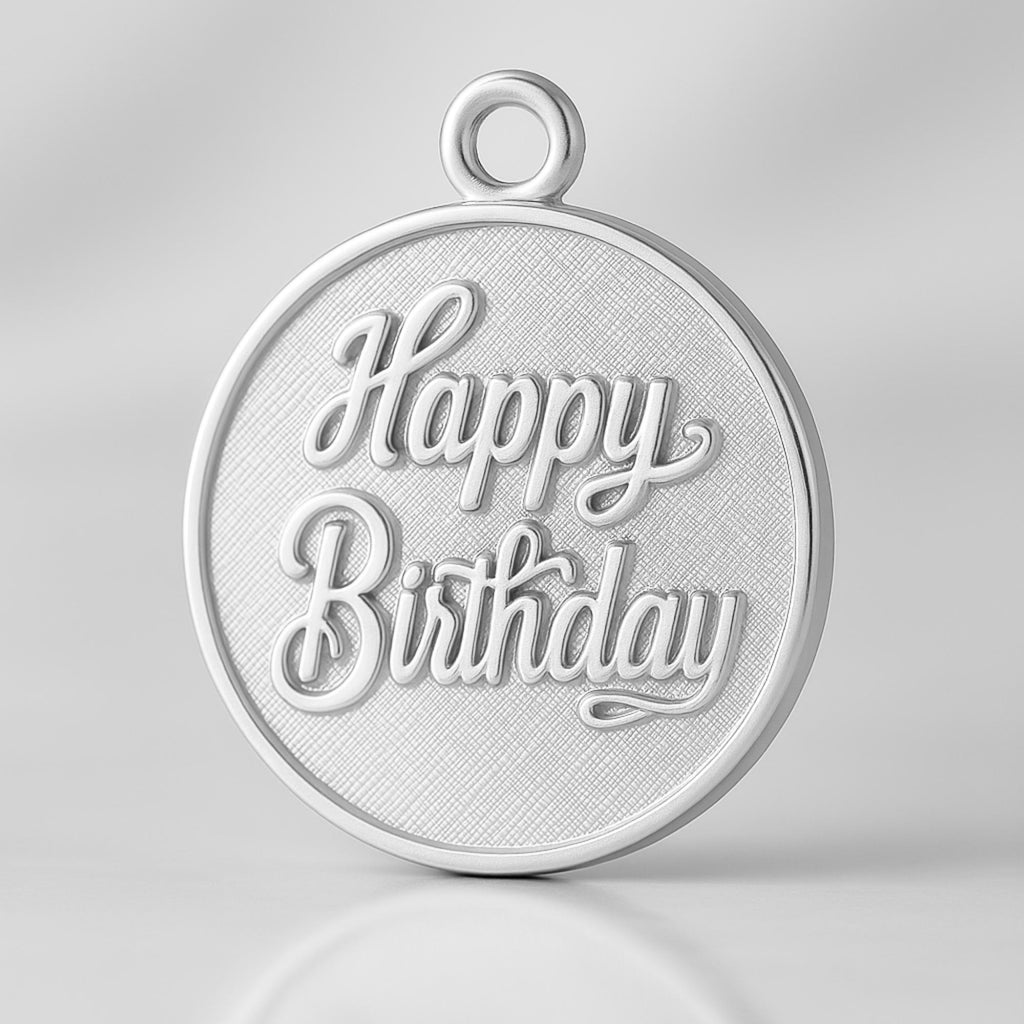 940 Argentium Silver - Happy Birthday Amulet Charm