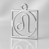 940 Argentium Silver - Leo Zodiac Square Charm
