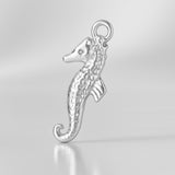 999 Pure Silver - Textured Seahorse Charm