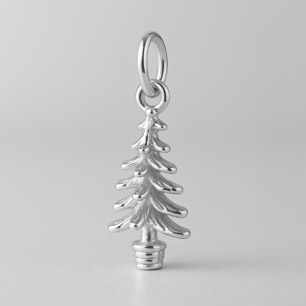 925 Sterling Silver - Potted Fir Christmas Tree Charm