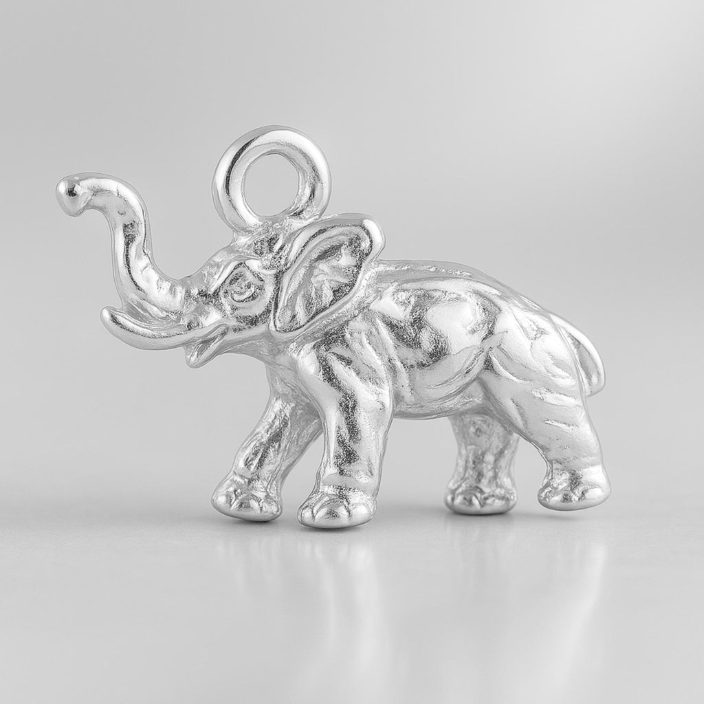 925 Sterling Silver - African Forest Elephant Charm
