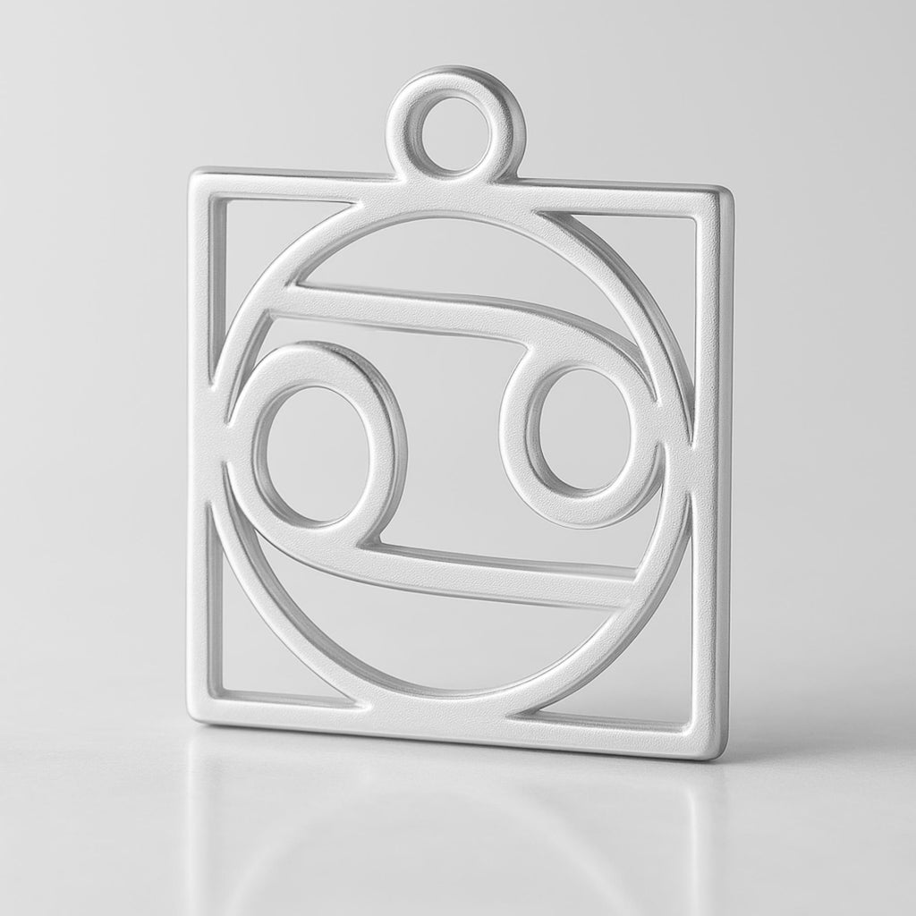 999 Pure Silver - Cancer Zodiac Square Charm