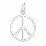 925 Sterling Silver - Openwork Peace Symbol Charm