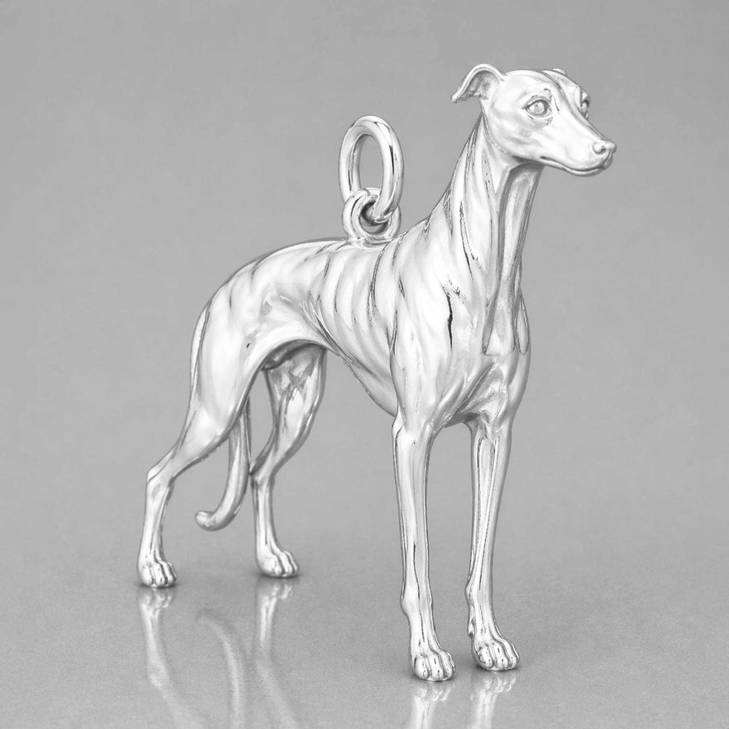 999 Pure Silver - Whippet Dog Charm