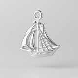 940 Argentium Silver - Sailing Schooner Charm