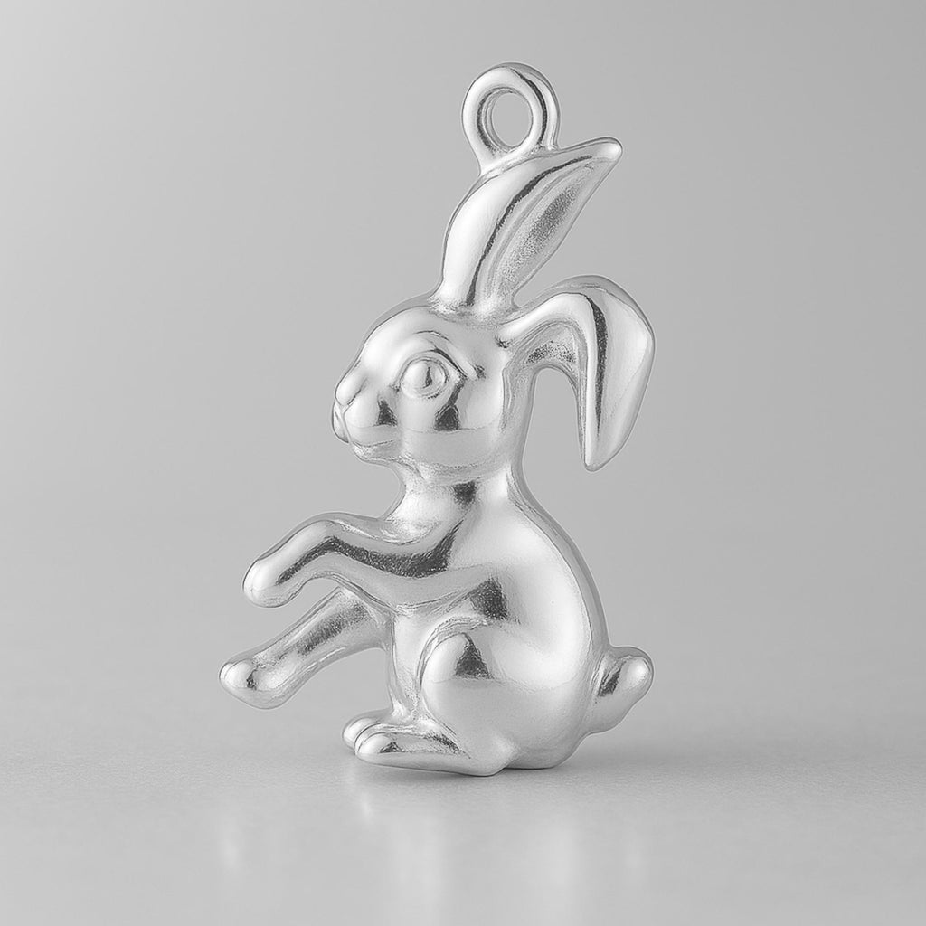 925 Sterling Silver - Bunny Rabbit Charm