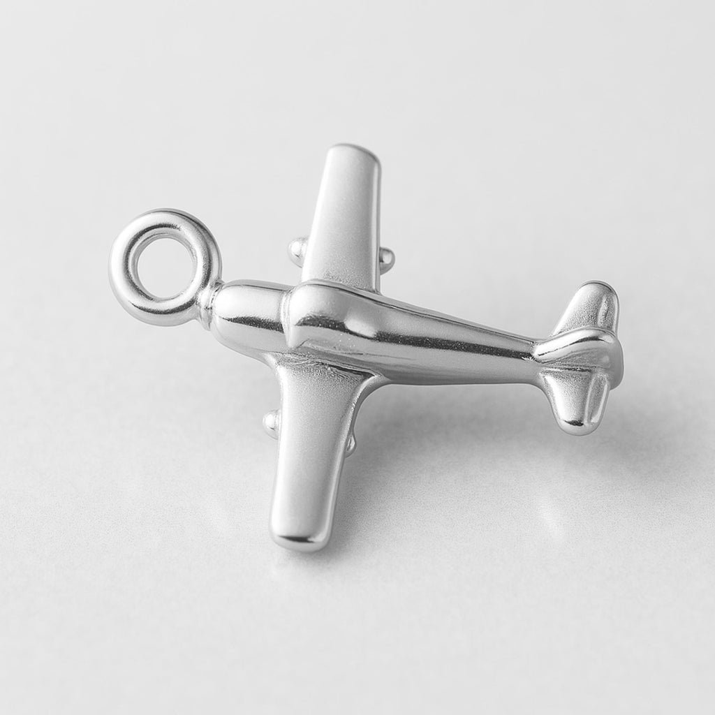 925 Sterling Silver - Light Plane Charm