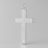 999 Pure Silver - Embossed Ball Tip Crucifix Charm